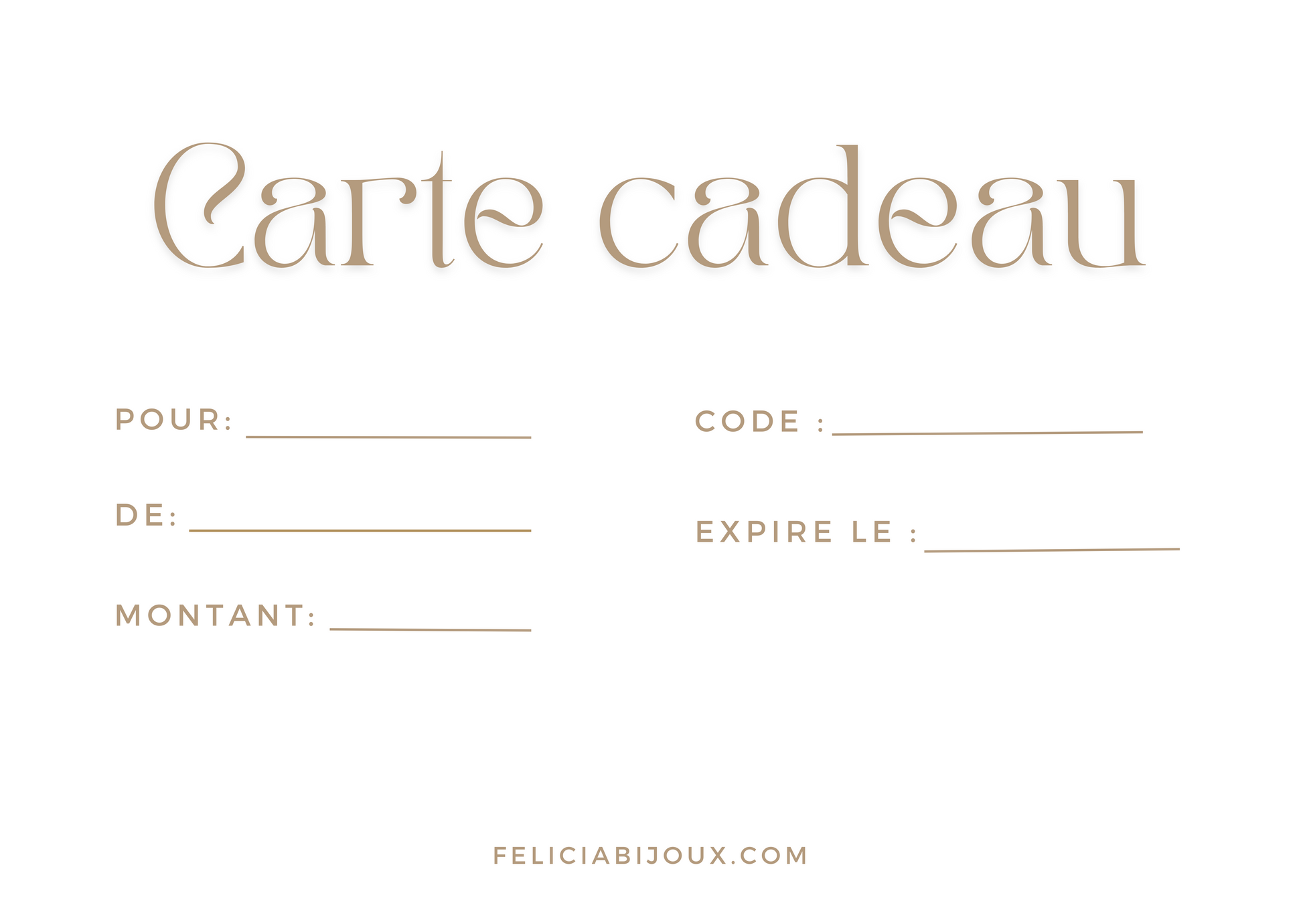 Carte cadeau Félicia Bijoux